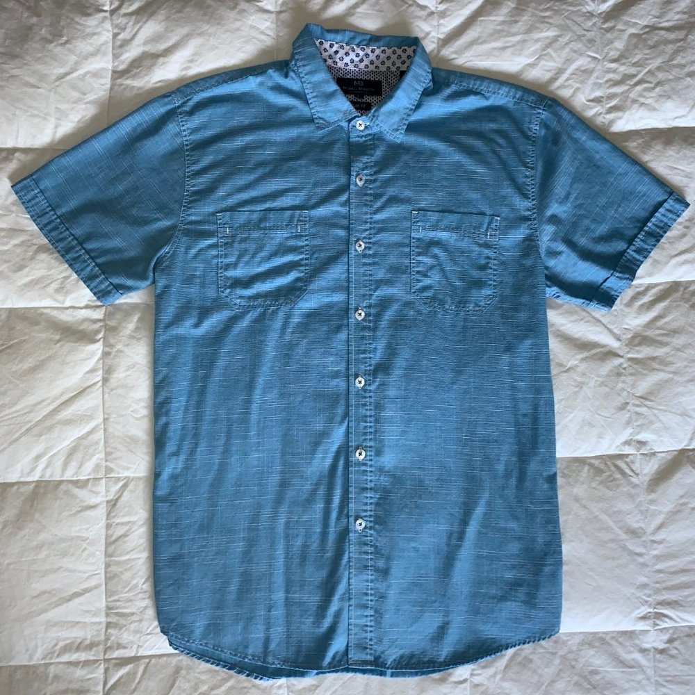 Michael Brandon Men's Slub Textured Woven Shirt